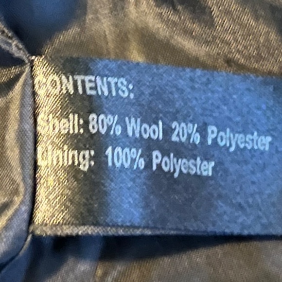 Giacca Women's Black Wool-Blend Pea Coat Size L - Picture 9 of 9